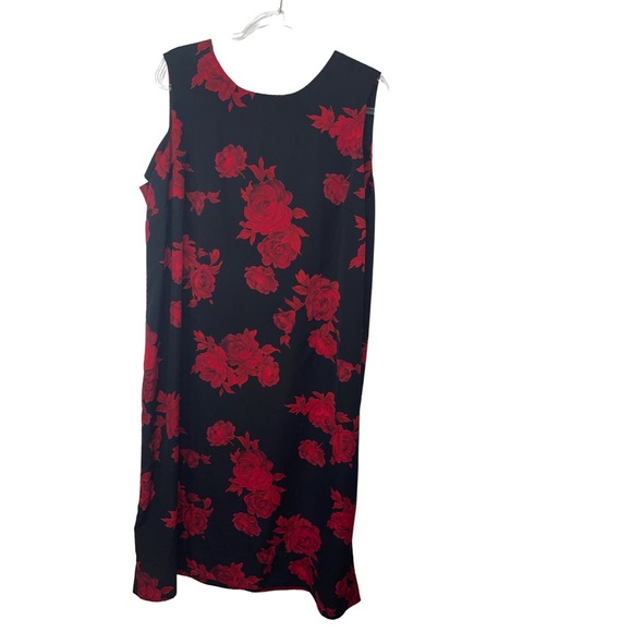 R&K originals Maxi dress Black red roses 22 W - Picture 1 of 5
